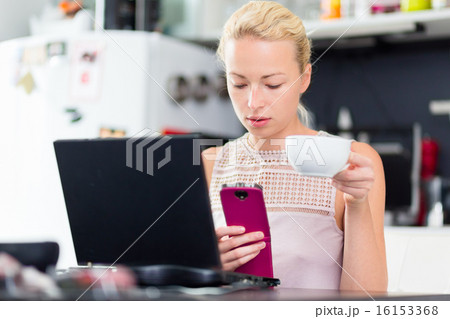 Business woman working from home. 16153368