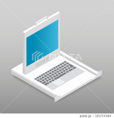 Kvm switch rackmount isometric detailed icon 16153384