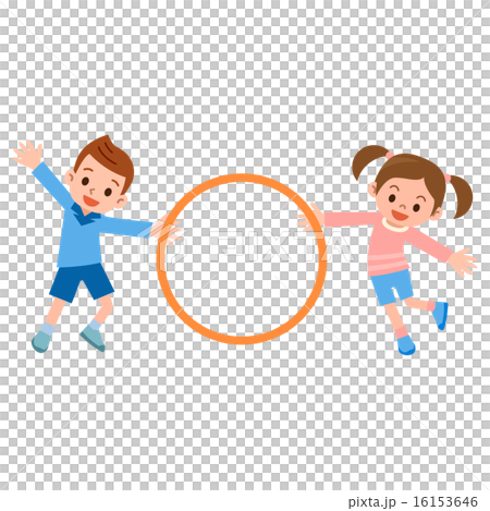 フラフープをする子供たち 16153646