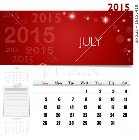 2015 calendar, monthly calendar template for July. Vector illust 16156418