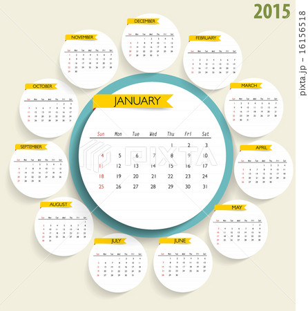 2015 calendar. Vector illustration. 16156518