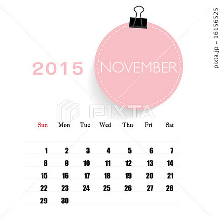 2015 calendar, monthly calendar template for November. Vector il 16156525