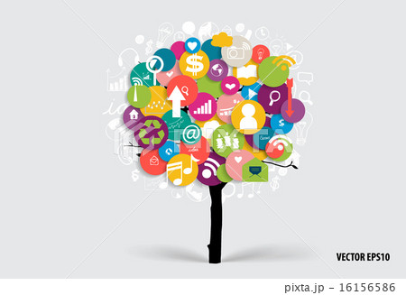 Tree with cloud of application. Vector illustration. 16156586