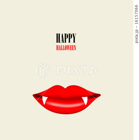 Happy Halloween design background with Vampire mouth. Vector ill 16157066