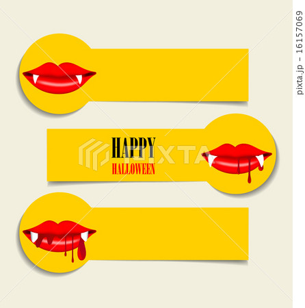 Happy Halloween design background, Cute note paper with Vampire 16157069