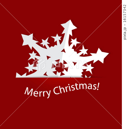 Christmas postcard with origami snowflake, vector illustration. 16157342