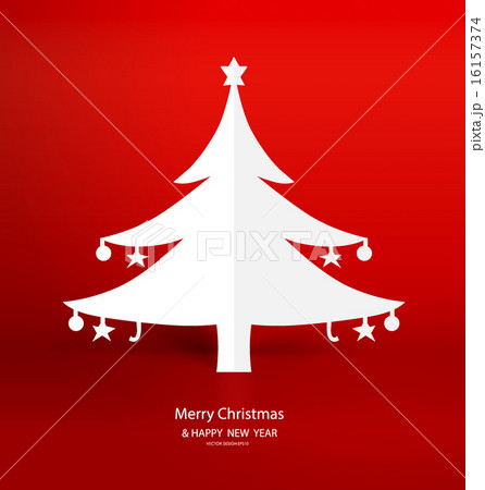 Christmas greeting card with Origami Christmas tree, vector illu 16157374