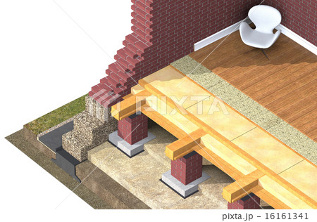 Cross section of brick house 16161341