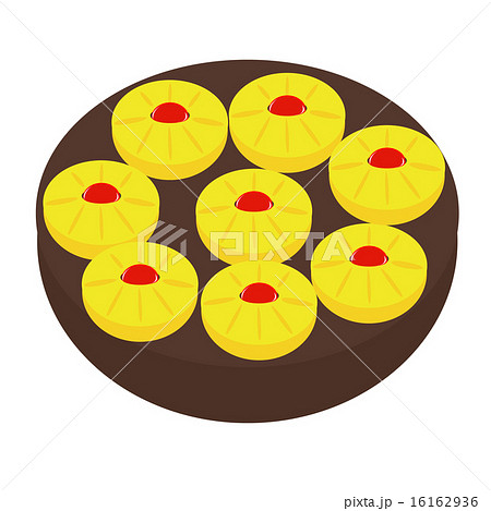 vector silhouette backed Pineapple Upsidedown Cake 16162936