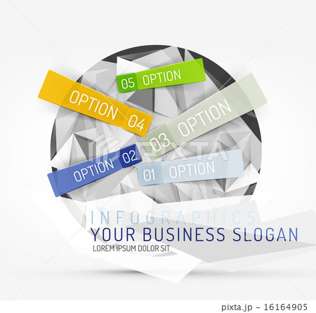 Modern polygonal origami paper infographics 16164905