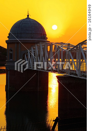 夕焼の多摩湖 16164949