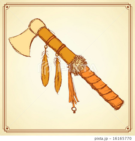 Sketch indian tomahawk in vintage style Sketch indian tomahawk in vintage style 16165770