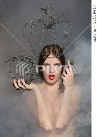 Queen in fog with symbols power of wire Queen in fog with symbols power of wire 16169417
