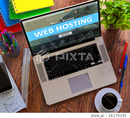 Web Hosting Concept on Modern Laptop Screen. 16170195