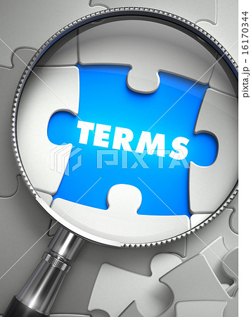 Terms - Missing Puzzle Piece through Magnifier. 16170344