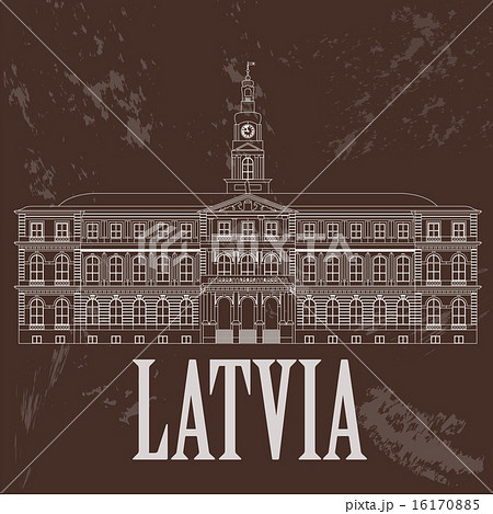 Latvia landmarks. Retro styled image 16170885