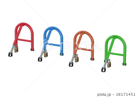 set of colored parking bay barriers set of colored parking bay barriers 16171451