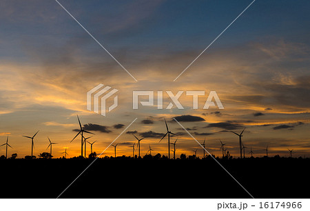 Wind turbine power generator at twilight time 16174966