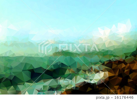 Detailed rocky ocean view low poly vector 16176446