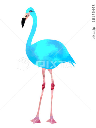 Bright blue flamingo bird low poly triangle vector 16176448