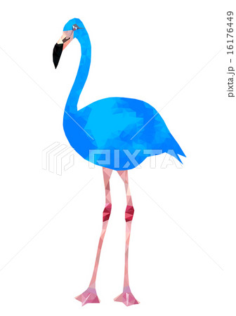 Dark blue flamingo low poly triangle vector image 16176449