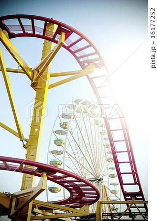 Retro stylized picture of an amusement park. 16177252