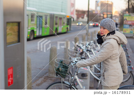Station of urban bicycles for rent. Station of urban bicycles for rent. 16178931