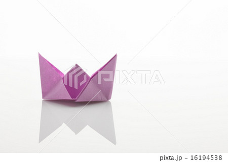 Origami paper ship on white background Origami paper ship on white background 16194538