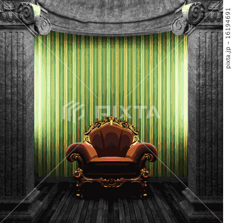 vector stone columns, chair and wallpaper vector stone columns, chair and wallpaper 16194691