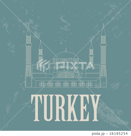 Turkey landmarks. Retro styled image Turkey landmarks. Retro styled image 16195254