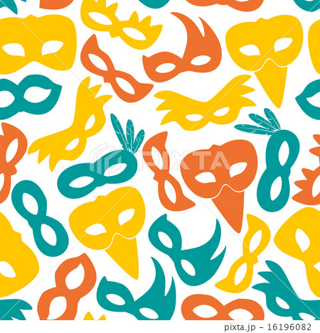carnival rio color masks icons seamless pattern 16196082