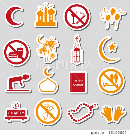 ramadan islam holiday color stickers set eps10 ramadan islam holiday color stickers set eps10 16196095
