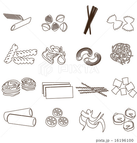 types of pasta food outline icons set eps10 types of pasta food outline icons set eps10 16196100