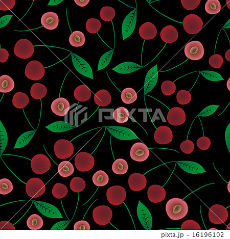 colorful cheeries fruits seamless dark pattern 16196102