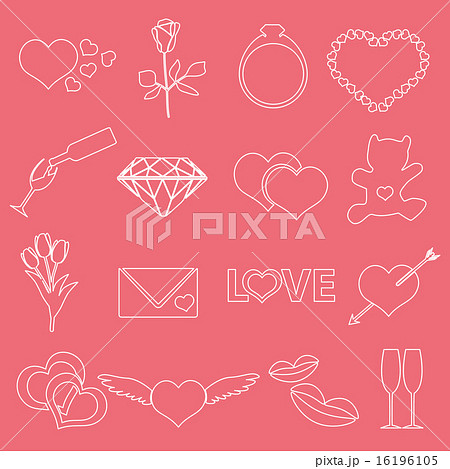 valentine's day and love outline icons eps10 valentine's day and love outline icons eps10 16196105