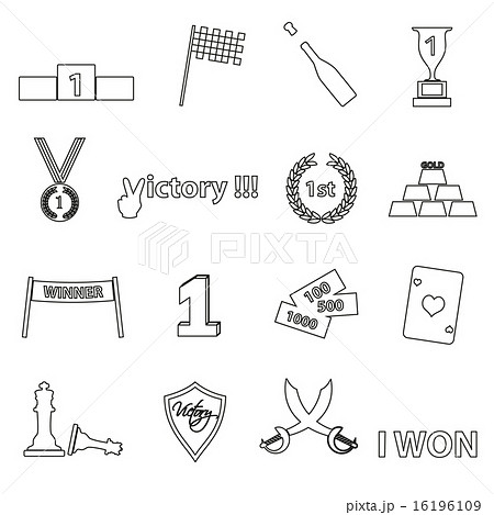 flawless victory symbols set of outline icons  16196109