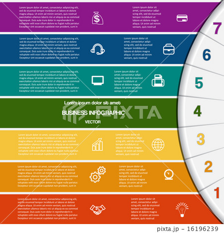 Infographic,7 colour strips and semicircle Infographic,7 colour strips and semicircle 16196239