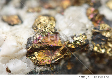 Chalcopyrite Copper iron sulfide mineral Macro. 16196378