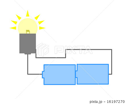 電球と電池のイラスト素材