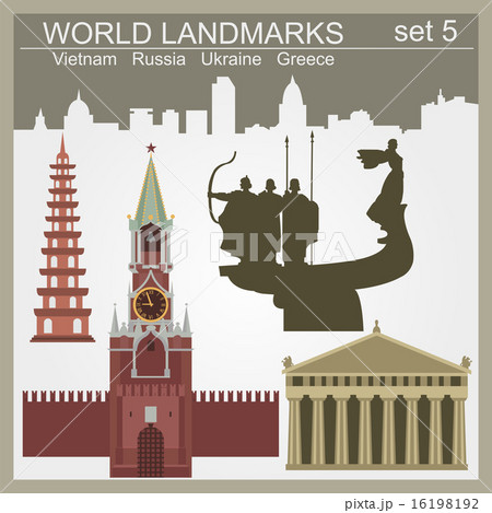 World landmarks icon set World landmarks icon set 16198192