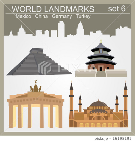 World landmarks icon set World landmarks icon set 16198193