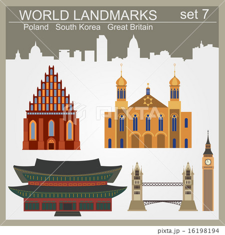 World landmarks icon set World landmarks icon set 16198194