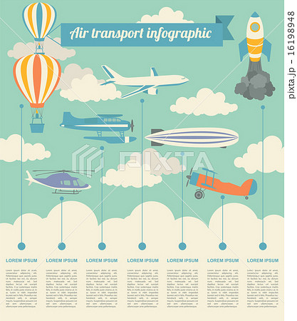 Air transport infographics elements 16198948