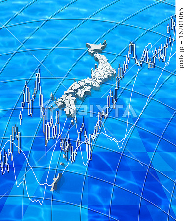 日経平均チャートと日本地図のイラスト素材 16201065 - PIXTA