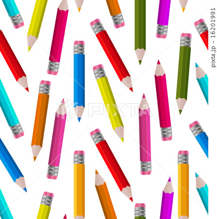 Seamless Wallpaper with Colorful Pencils 16201991