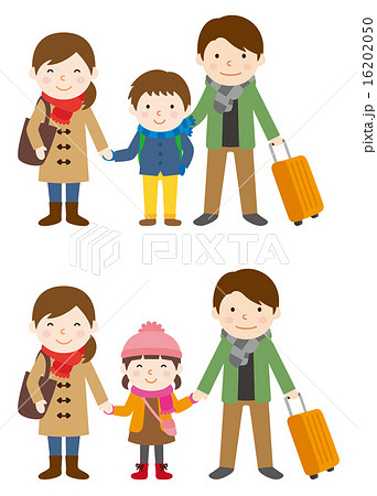 家族旅行 冬のイラスト素材 1650