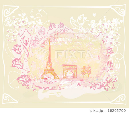 vintage retro Eiffel tower card 16205700