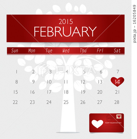 Valentines day. 2015 Calendar February. 16205849