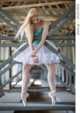 Graceful ballerina in the industrial background 16205993