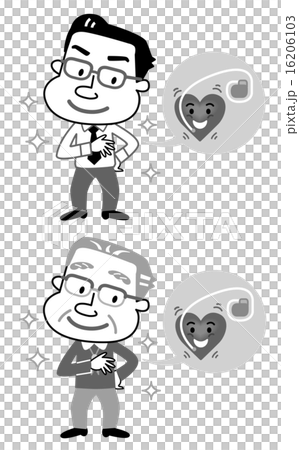 ペースメーカー 男性 高齢者 モノクロ イラスト ペースメーカー 男性 高齢者 モノクロ イラスト 16206103